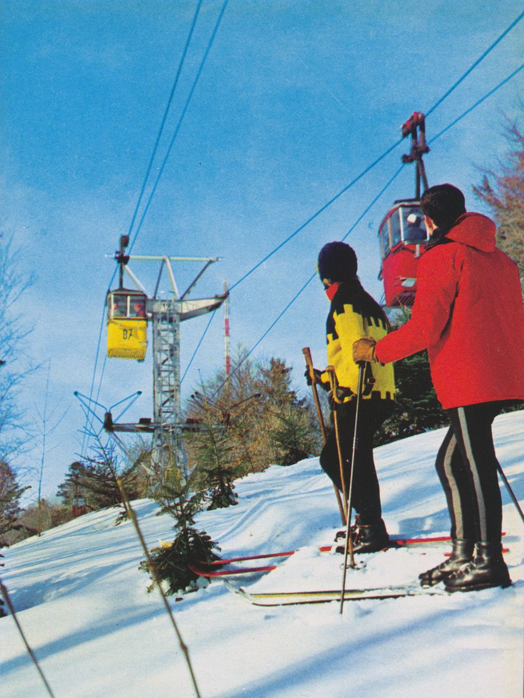 Sljeme. Žičara oko 1968. godine